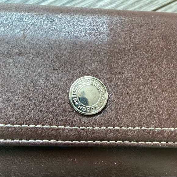 Coach vintage Chelsea Brown Leather Card Coin Wallet - Picture 2 of 8